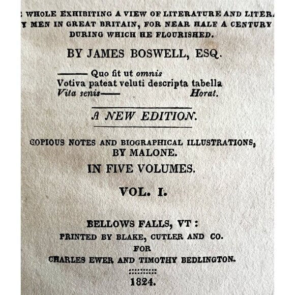 The Life Of Samuel Johnson V1 1824 5th Edition Boswell Historical Georgian HBS - Picture 4 of 7